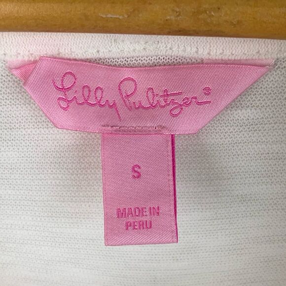 Lilly Pulitzer women’s white Leslie open Drapey cardigan pockets size small - Picture 3 of 6